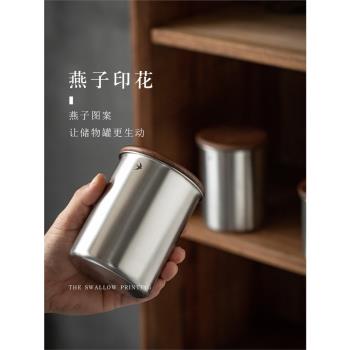 日式GSP同款燕印咖啡豆保存罐不銹鋼便攜密封雜糧茶葉收納儲物罐