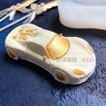 新款汽車跑車慕斯硅膠模具巧克力蛋糕擺件DIY冰激淋模具烘焙工具