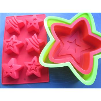 大號 五角星星烤盤 硅膠蛋糕模具 硅烘焙工具 耐高溫烤箱用易脫模