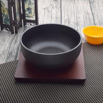 韓式拌飯鑄鐵石鍋鑄鐵碗生鐵碗日式韓國料理鐵碗拌飯電磁爐專用鍋
