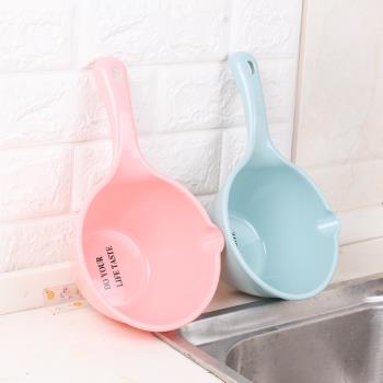 加厚水瓢長柄塑料水勺廚房水舀嬰兒寶寶兒童沐浴洗澡洗發杯洗頭杯