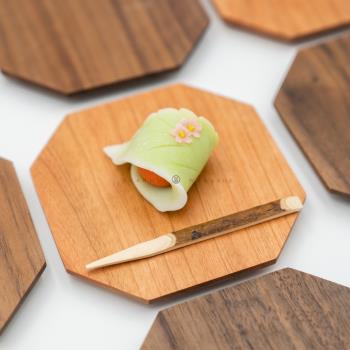 日本和果子工具和菓子茶果子唐果子托盤實木展示盤極簡風端木唐菓