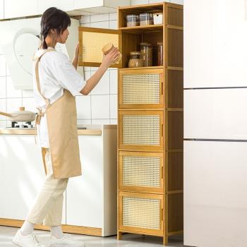 廚房置物架落地多層收納柜家用置物柜多功能櫥柜碗柜子儲物柜帶門