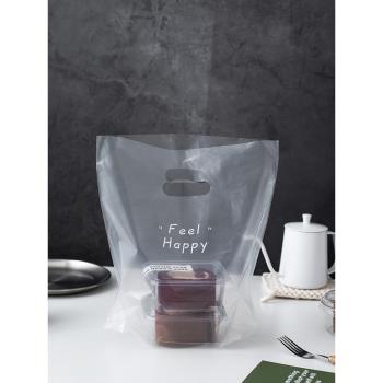 透明加厚烘焙手提袋蛋糕甜品麵包奶茶外賣打包袋一次性塑膠購物袋