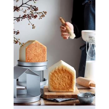 AMAGOUR 日式簡約素面鍍鋁鋼小房子吐司面包盒模具烘焙烤盤