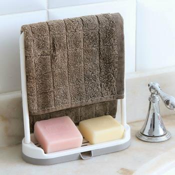 廚房衛生間水槽臺面抹布架晾干架清潔海綿瀝水架肥皂擦毛巾置物架