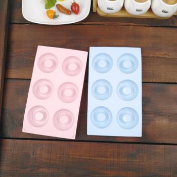 食品級耐高溫硅膠6連甜甜圈模具烘焙烤箱家用小蛋糕烤盤
