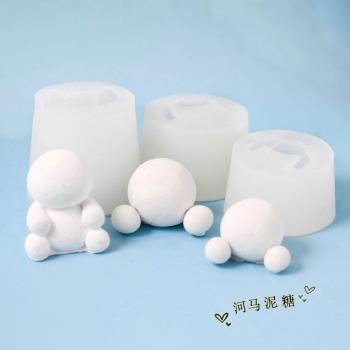 韓國奶油霜通用動物造型身體立體蛋糕動物翻糖烘焙巧克力硅膠模具