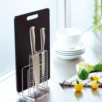 日本ASVEL不銹鋼刀架菜板架臺面菜刀砧板放置架廚房一體收納架