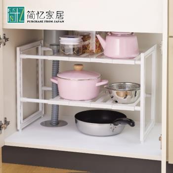 日本進口廚房臺面收納盒廚柜下水槽置物架櫥柜收納架衛生間整理架