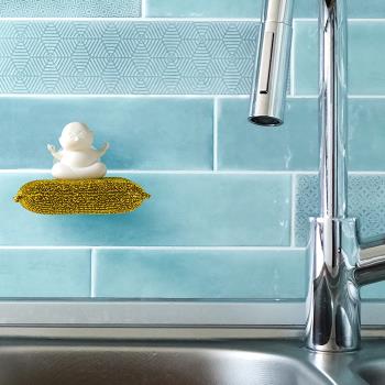 以色列Peleg Design 彌勒佛海綿架卡通創意吸盤式水槽免打孔廚房