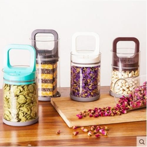 家居優質玻璃密封罐 手提存儲罐真空抽氣密封罐玻璃堅果儲物罐