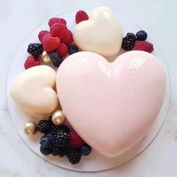 法式甜點心形蛋糕 法甜硅膠慕斯模具冰淇淋 小愛心8寸蛋糕8連35連