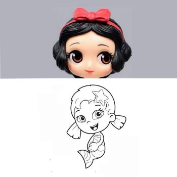 白雪公主美人魚卡通饅頭模具 家用面食 花樣蒸加深寶寶輔食立體3D