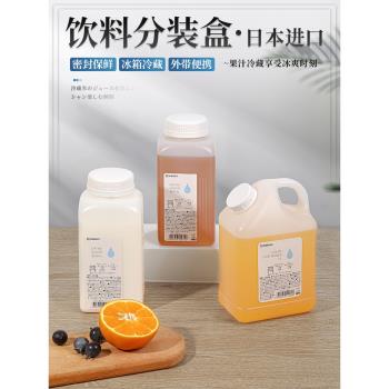 日本進口飲料果汁密封瓶冰箱液體儲存密封罐冷水壺牛奶保鮮分裝瓶