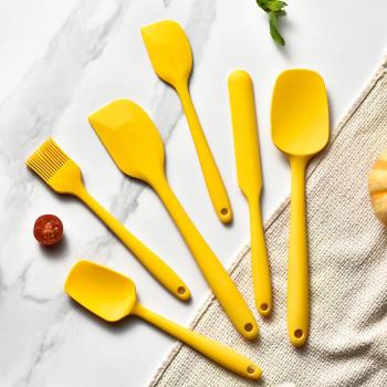 矽膠廚具6件套奶油刮刀六件套蛋糕烘焙工具食品級抹刀勺油刷套裝