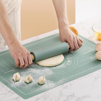 廚房食品級硅膠和面墊家用防滑加厚揉面包粉墊搟面杖切板烘焙工具