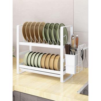 不銹鋼窄款碗架碗盤收納小型碗柜置物架廚房窗臺放碗碗碟瀝水架子