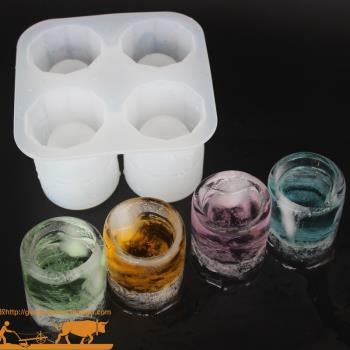 創意網紅硅膠冰杯模具可以吃的杯子兌酒冰塊冰格抖音野格炸彈酒杯