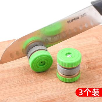 3個圓形快速天然磨刀石日本磨剪子器廚房菜刀工具正品專業剪刀棒