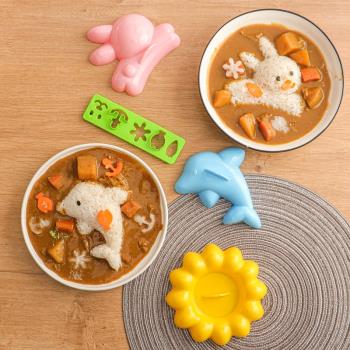 卡通飯團模具寶寶米飯模子便當壽司飯模 兔子海豚造型蓋飯DIY神器
