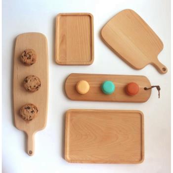 無漆櫸木砧板披薩板櫸木面包板蛋糕盤木托盤拍美食擺拍攝影道具
