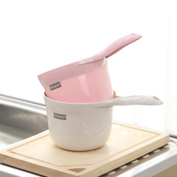 長柄水勺家用廚房水瓢塑料加厚創意嬰兒寶寶兒童洗澡水舀子舀水勺
