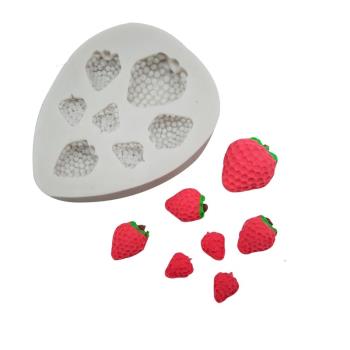 草莓翻糖硅膠模具巧克力磨具立體蛋糕大小草莓露楚烘焙工具diy