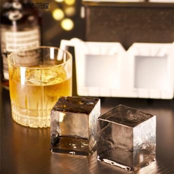 透明無氣泡透明威士忌冰塊模具酒吧老冰方冰模具冰格冰球制作器