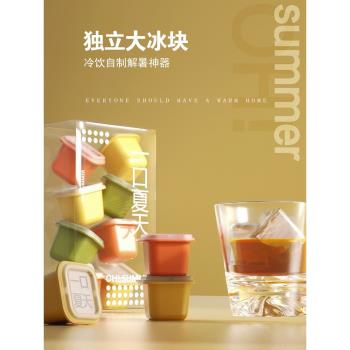 冰塊模具嬰兒輔食凍冰格家用製冰盒大塊冰模具帶蓋冰箱凍冰塊神器