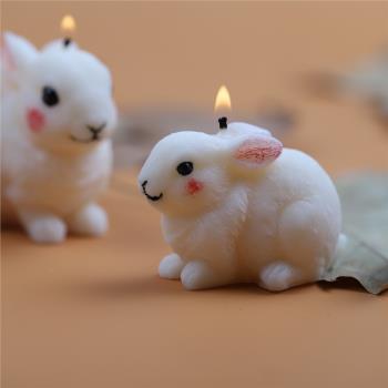 ins可愛兔子香薰蠟燭硅膠模具烘焙慕斯蛋糕模型擴香石膏擺件模具