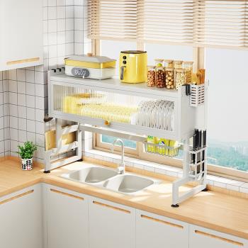廚房水槽置物架家用多功能水池放碗柜臺面晾碗盤碗碟收納柜瀝水架