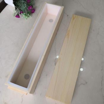 BB家同款同質 2200ML木盒 長方形手工皂硅膠土司模具 鏡面帶蓋
