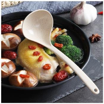 日式盛湯勺小麥秸稈長柄大號湯勺子家用盛粥湯勺稀飯廚房塑料大勺