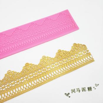 翻糖蕾絲墊 鏤空蕾絲花紋蛋糕花邊圍邊裝飾硅膠模具