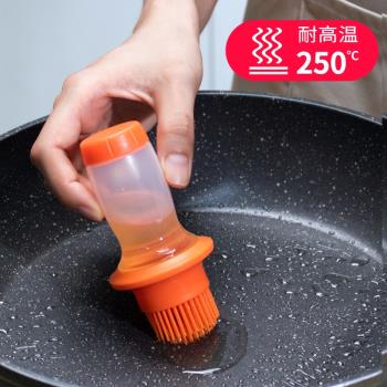 日本廚房油刷帶瓶一體式硅膠油刷子不掉毛耐高溫燒烤刷烙餅醬料刷
