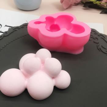 立體棉花云朵硅膠慕斯模具巧克力蛋糕烘焙工具DIY香薰蠟燭模皂模