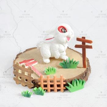 森系籬笆模具圍欄柵欄草地梯子 兔子路牌翻糖巧克力蛋糕硅膠模具