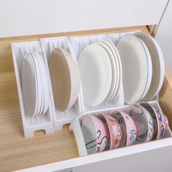日本進口盤子瀝水架餐碟飯碗收納架餐盤固定歸納架袋裝食品置物架