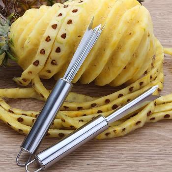 不銹鋼菠蘿夾菠蘿刀去眼鏟 菠蘿夾子去眼削皮器甘蔗刀挖眼器神器
