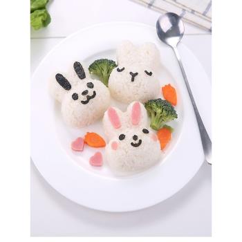 日式可愛小兔子飯團模具套裝 萌兔寶寶米飯制作工具 DIY便當磨具