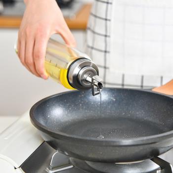 日本自動開合玻璃防漏油壺不漏油瓶廚房家用大容量調味瓶醬油醋罐