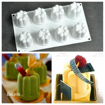 法式慕斯硅膠模具 立體花朵小花6連模法式慕斯甜品模具 烘焙模具
