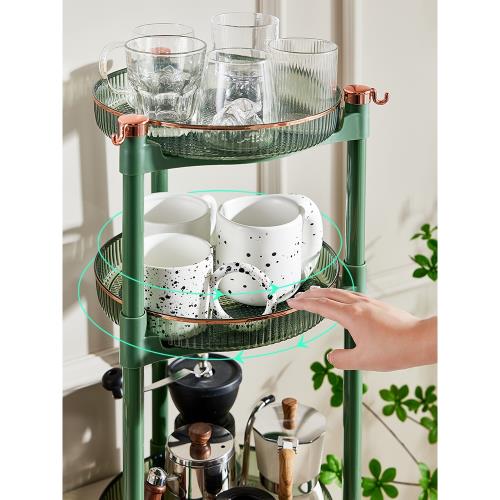 廚房置物架臺面角落轉角收納架調料架墻角三腳架桌面收納層架落地