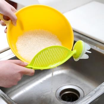 日本淘米器淘米刷淘米勺不傷手淘米神器家用瀝水洗米篩長柄洗米器