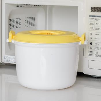 微波爐專用器皿蒸飯煲家用加厚飯鍋大小號加熱煮米飯盒塑料帶蓋鍋