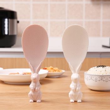 日本小兔子米飯鏟家用創意電飯鍋不粘飯勺廚房可立式衛生盛飯勺子