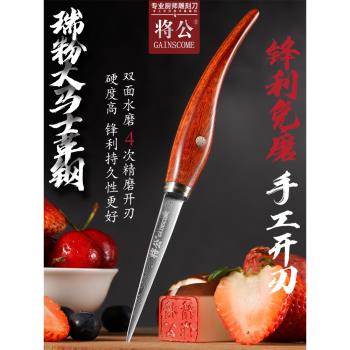 將公瑞粉大馬士革鋼專業廚房雕刻刀鋒利免磨廚師水果拼盤雕花主刀