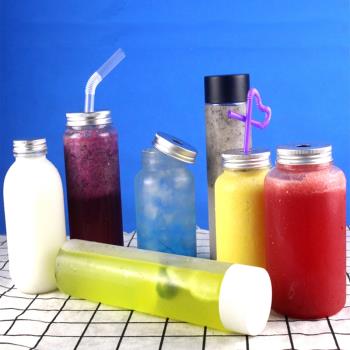 一次性瓶子透明塑料瓶pet飲料瓶帶蓋奶茶瓶熱飲外賣果汁打包瓶
