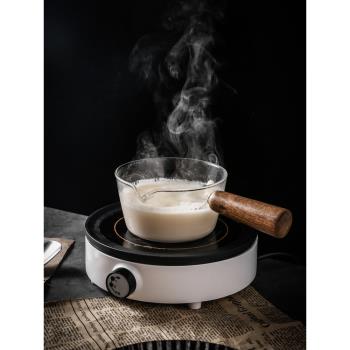 可明火玻璃奶鍋日式咖啡奶壺家用小奶鍋輔食寶寶電陶爐加熱牛奶鍋